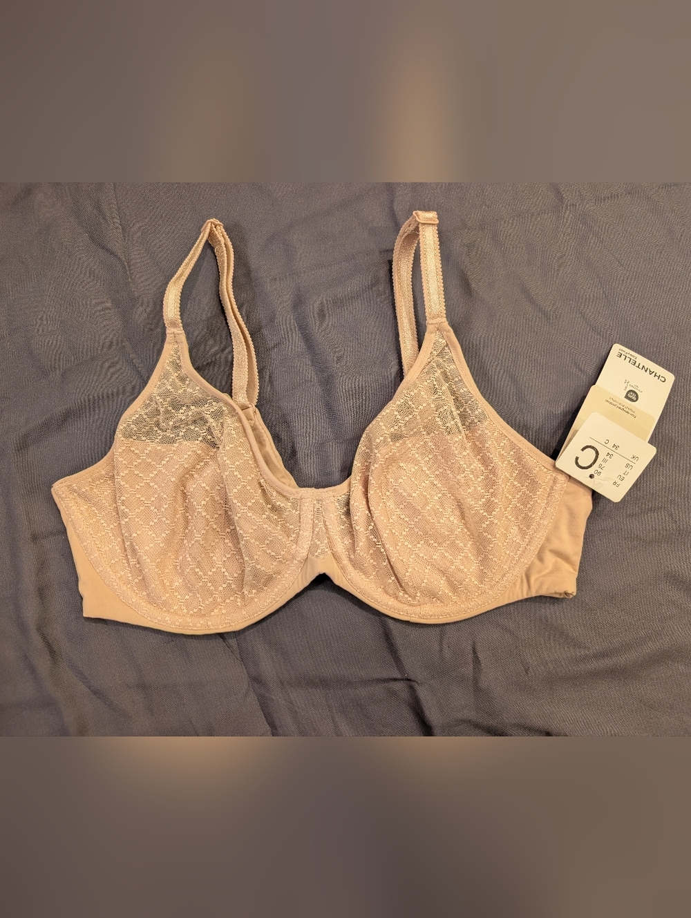 Chantelle Beige Lace Bra, 34C, NWT